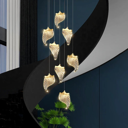Suspended LED chandelier for modern indoor lighting - vue 4 sur 14