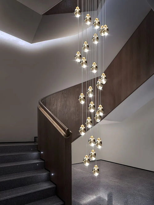 Nordic crystal chandelier loft style for modern interiors - vue 6 sur 15