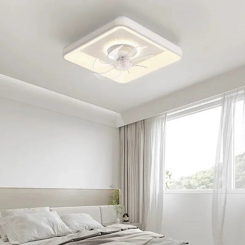Modern LED ceiling light with fan and remote control