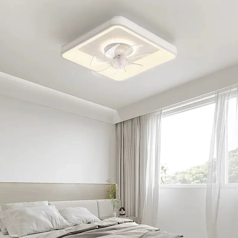 Modern LED ceiling light with fan and remote control