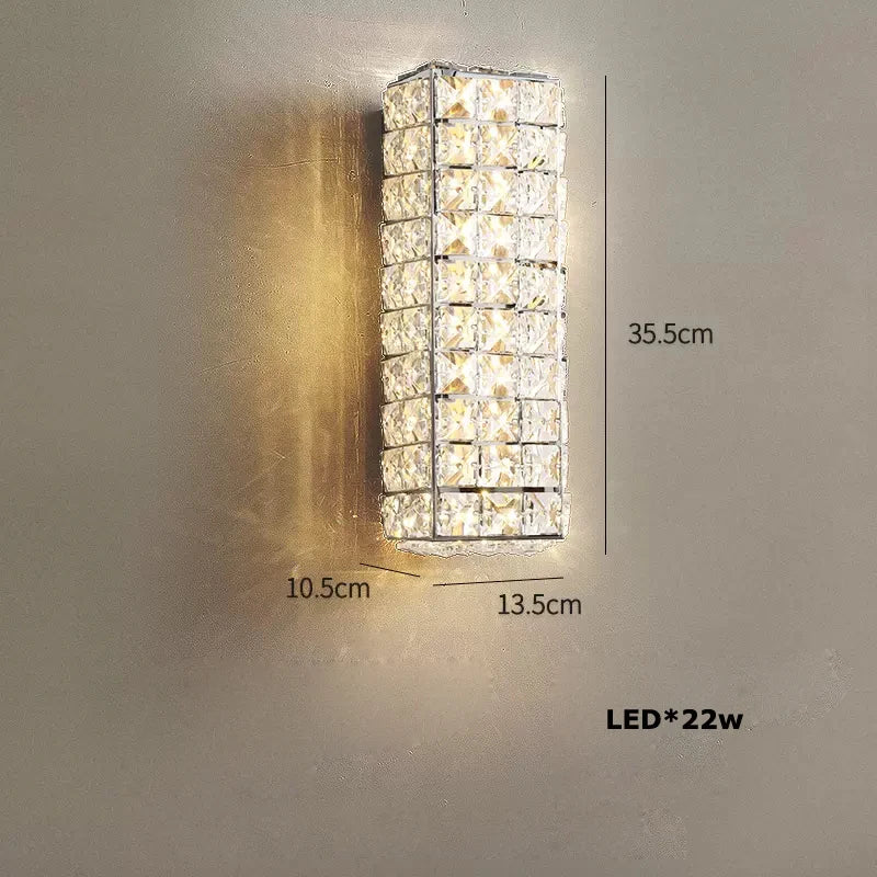 Elegant modern art deco square crystal LED ceiling light