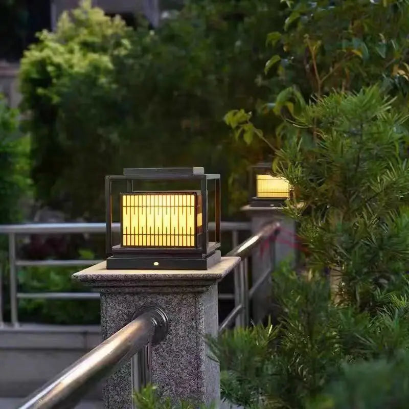 Outdoor solar LED lamp with remote control and dimmable brightness - vue 5 sur 10