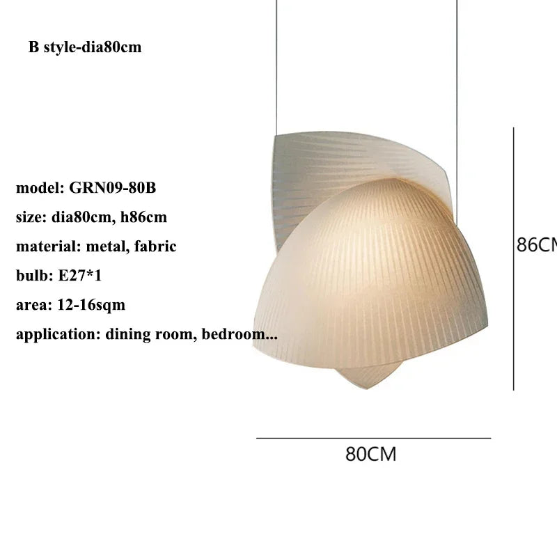 Nordic wabi sabi fabric pendant light for elegant interior décor