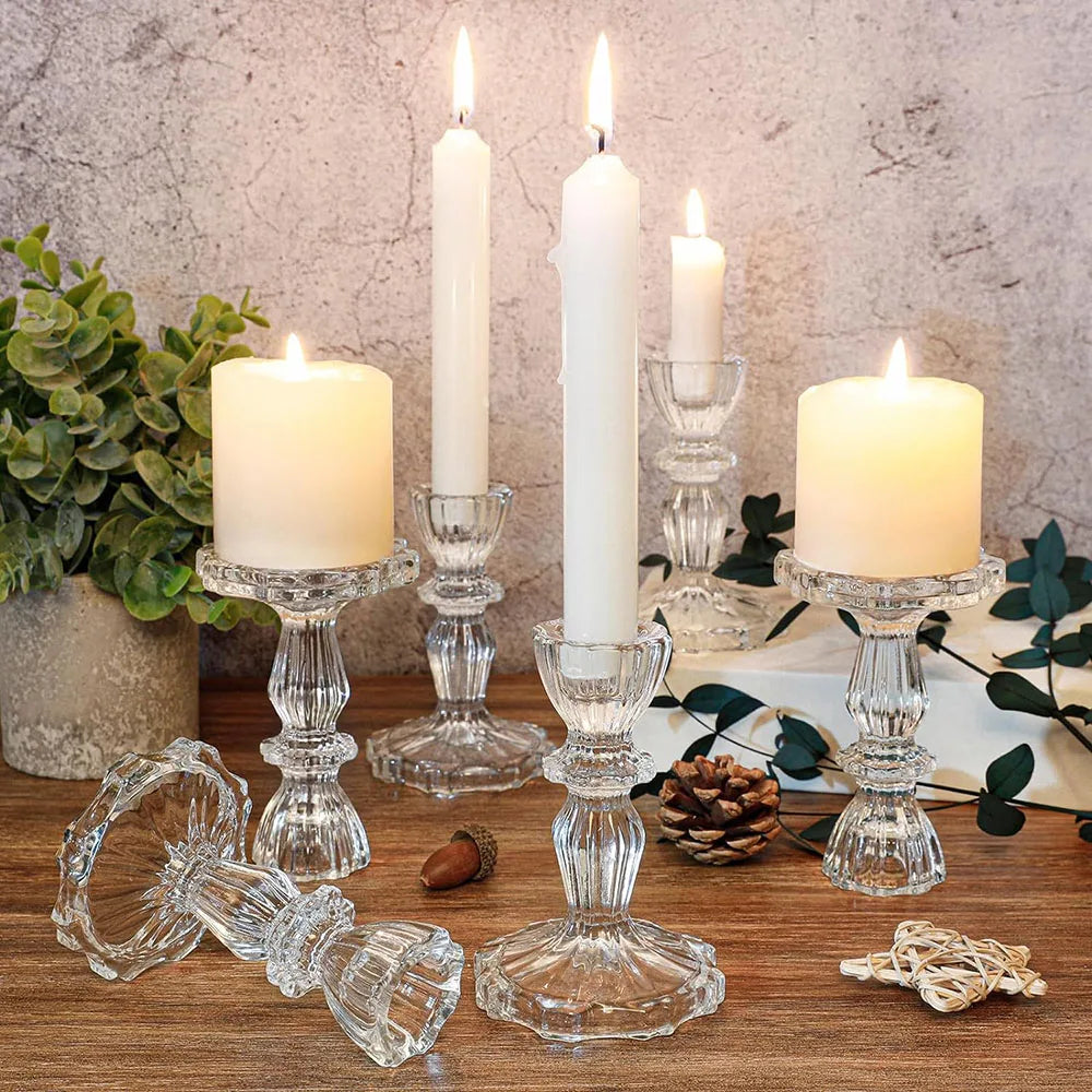 Decorative glass candle holder for weddings and offices - vue 6 sur 6