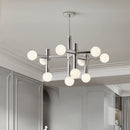 Artistic design chrome chandelier for indoor lighting