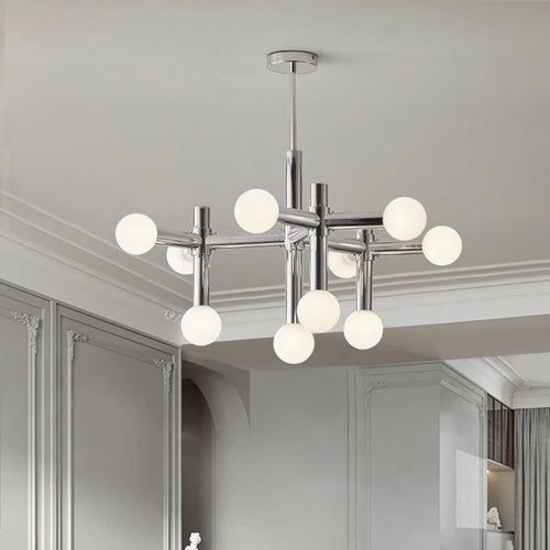 Artistic design chrome chandelier for indoor lighting - vue 3 sur 7