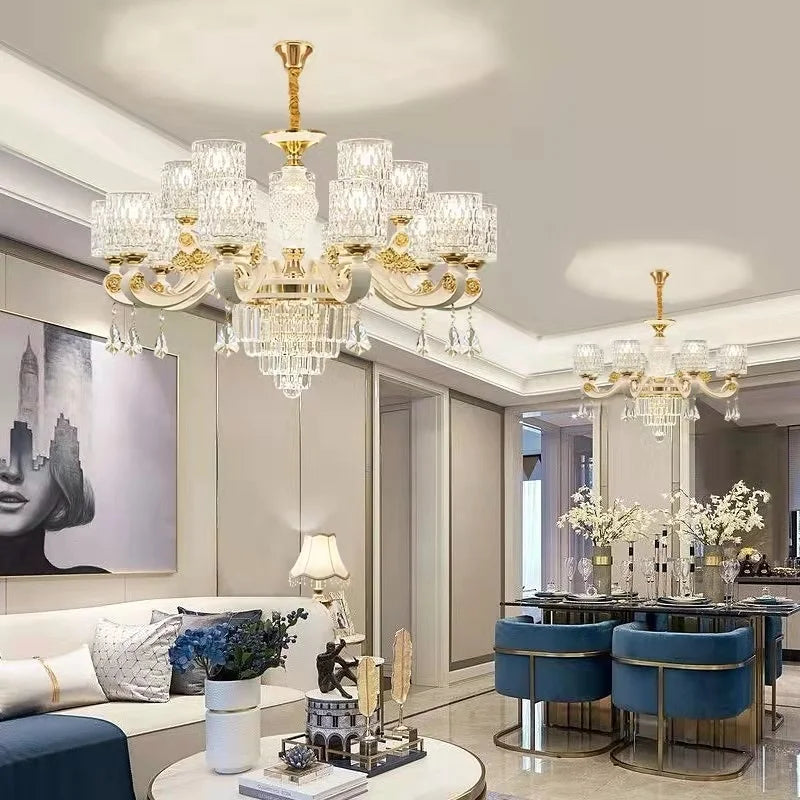 Modern crystal glass chandelier for an elegant interior