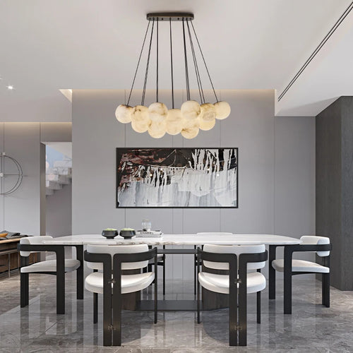 Marble chandelier from the Pingpong World collection elegant pendant lighting - vue 7 sur 17