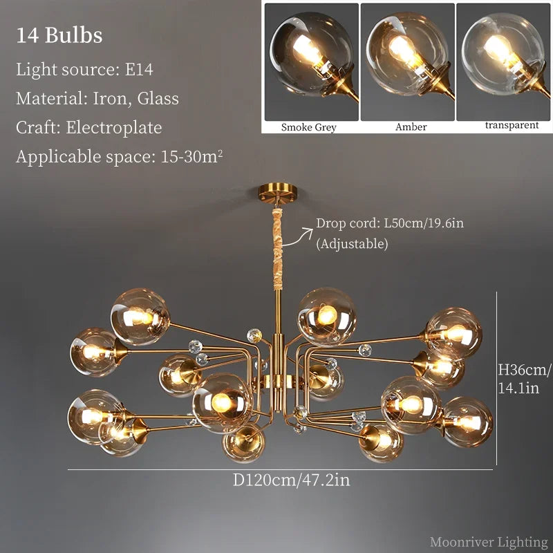 Minimalist modern magic bean chandelier for decorative interiors