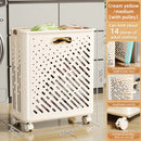 Foldable laundry basket with wheels large capacity multifunctional