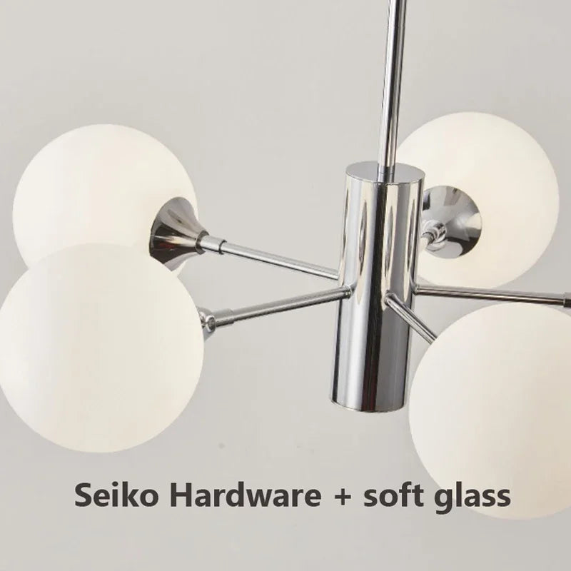 Nordic retro designer magic bean chandelier for various spaces - vue 6 sur 9