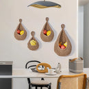 teardrop-shaped woven cotton storage basket for fruits and vegetables
