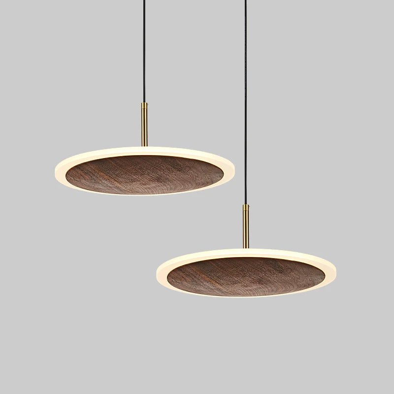 Chinese style black walnut wood pendant light for bar and restaurant