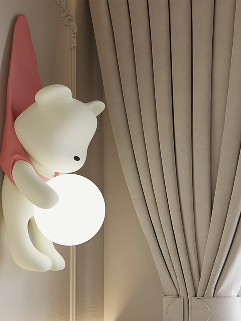 Decorative LED bear wall light for children's room