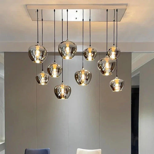 Glass chandelier for elegant indoor lighting - vue 2 sur 7