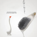 Vertical toilet brush for easy bathroom cleaning