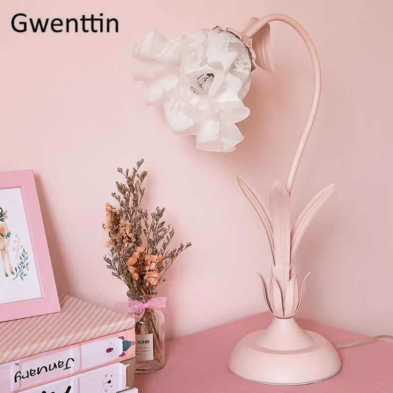 Modern LED table lamp with princess motif for interior decoration