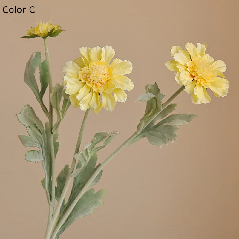 Artificial flocked chrysanthemum silk floral decoration - vue 6 sur 9