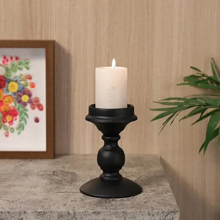 Black iron candle holder nordic style for decoration and weddings - vue 9 sur 9