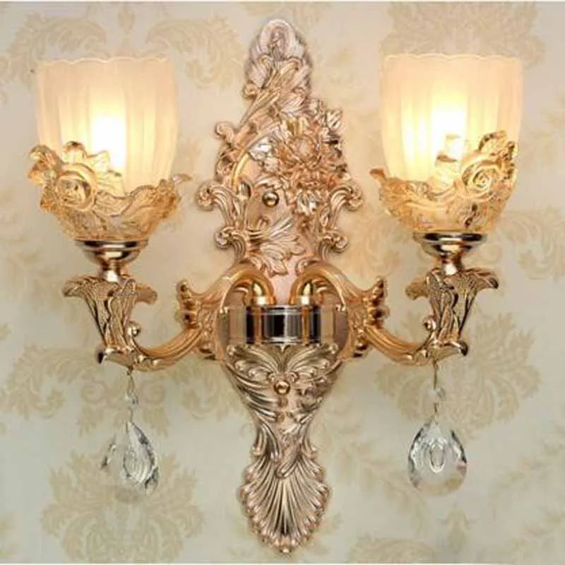 Coloured glass wall light with modern LED lighting