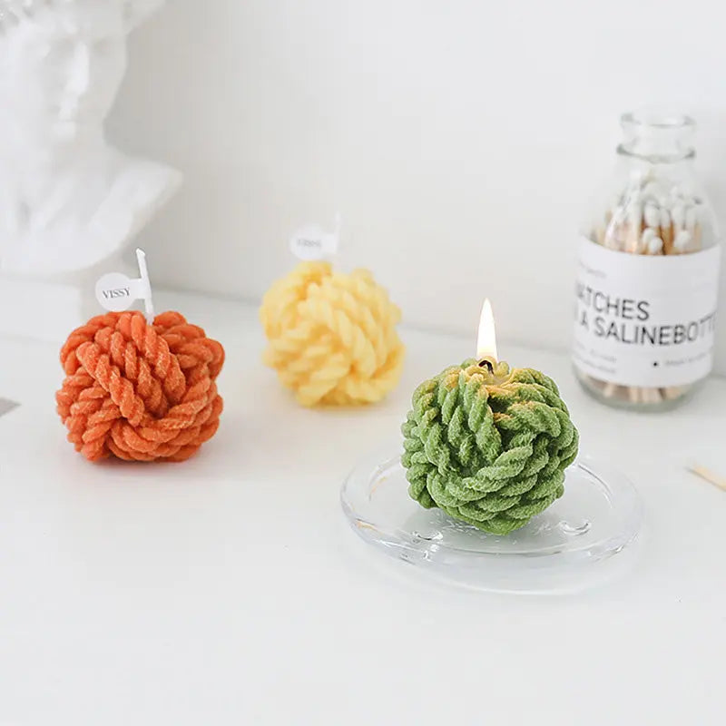 decorative and cute soy wax ball scented candle