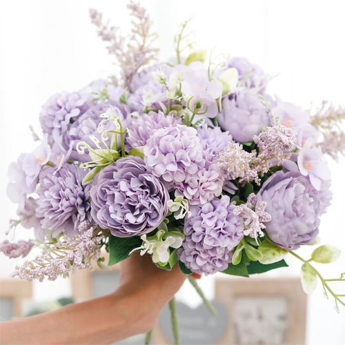 Silk peony bridal bouquets floral decorations for weddings - vue 2 sur 12