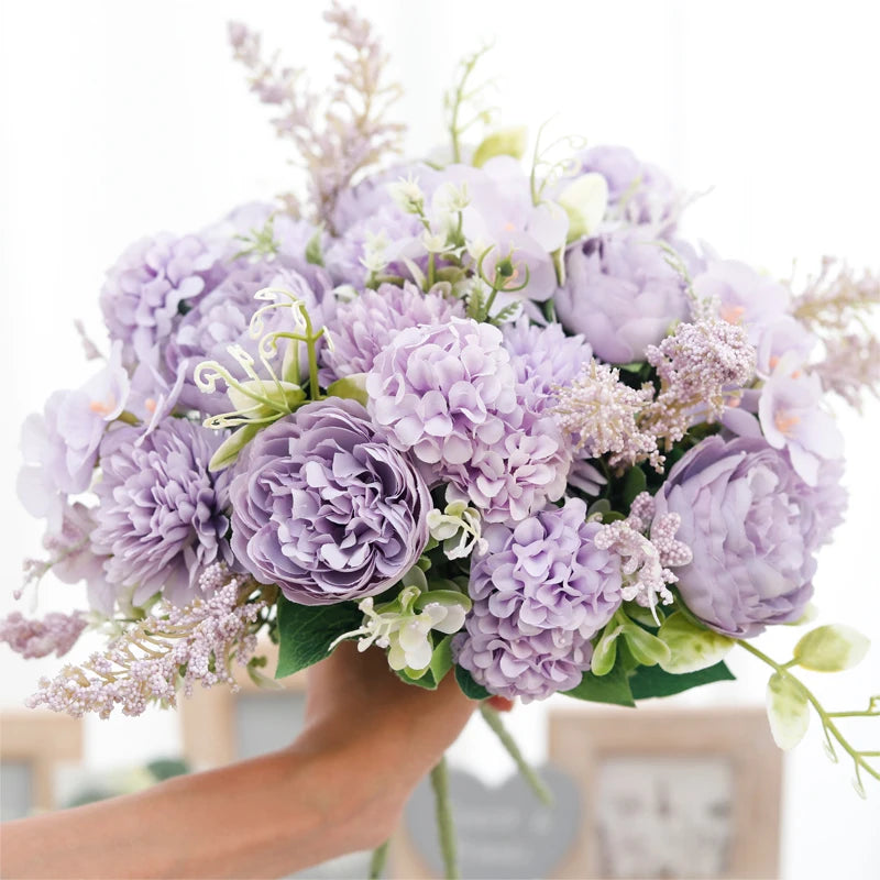 Silk peony bridal bouquets floral decorations for weddings