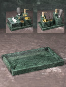 organized marble bathroom accessory set