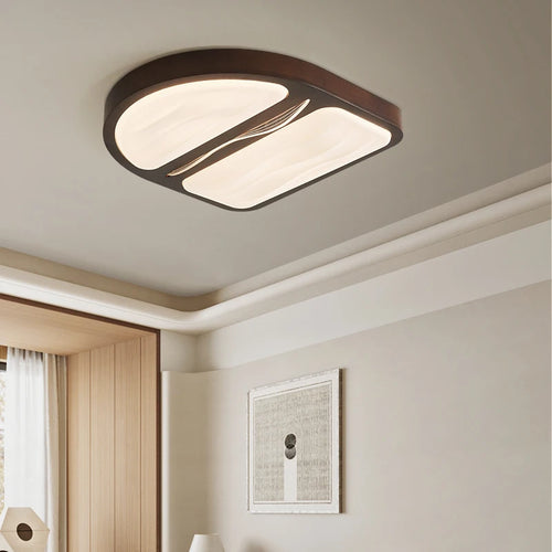 Rectangular full spectrum ceiling light in black walnut - vue 4 sur 10