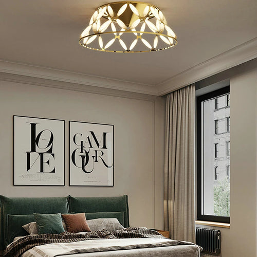 Modern minimalist LED ceiling light with decorative lampshade - vue 4 sur 13