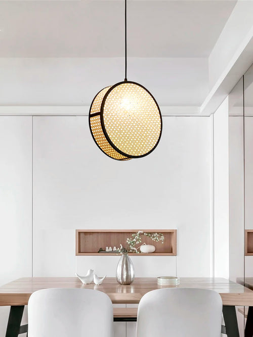 Creative woven rattan chandelier for elegant interior decor - vue 2 sur 9