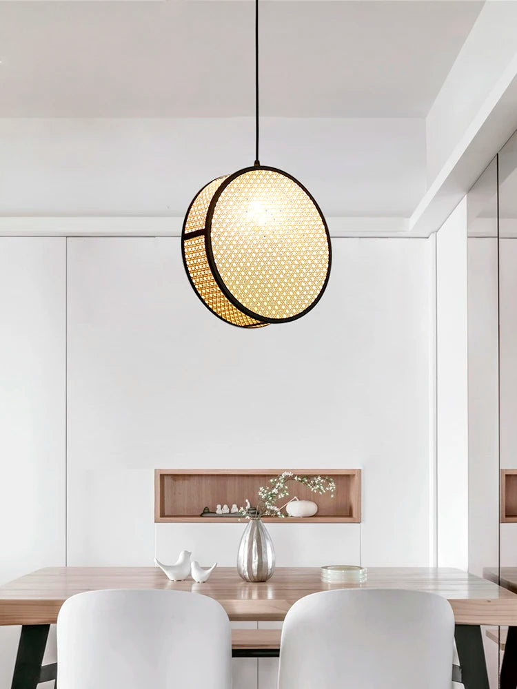 Creative woven rattan chandelier for elegant interior decor