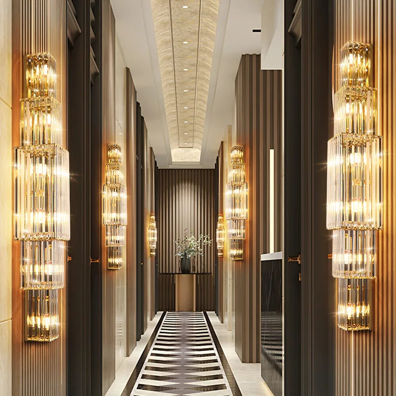 Crystal wall light for hotel and garden decor - vue 3 sur 9