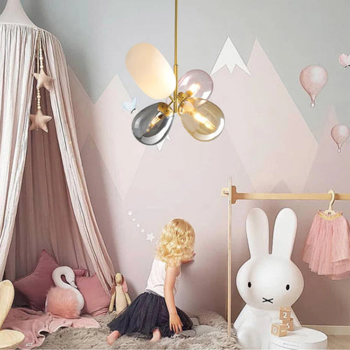 Modern glass chandelier for children's room decorative - vue 2 sur 7