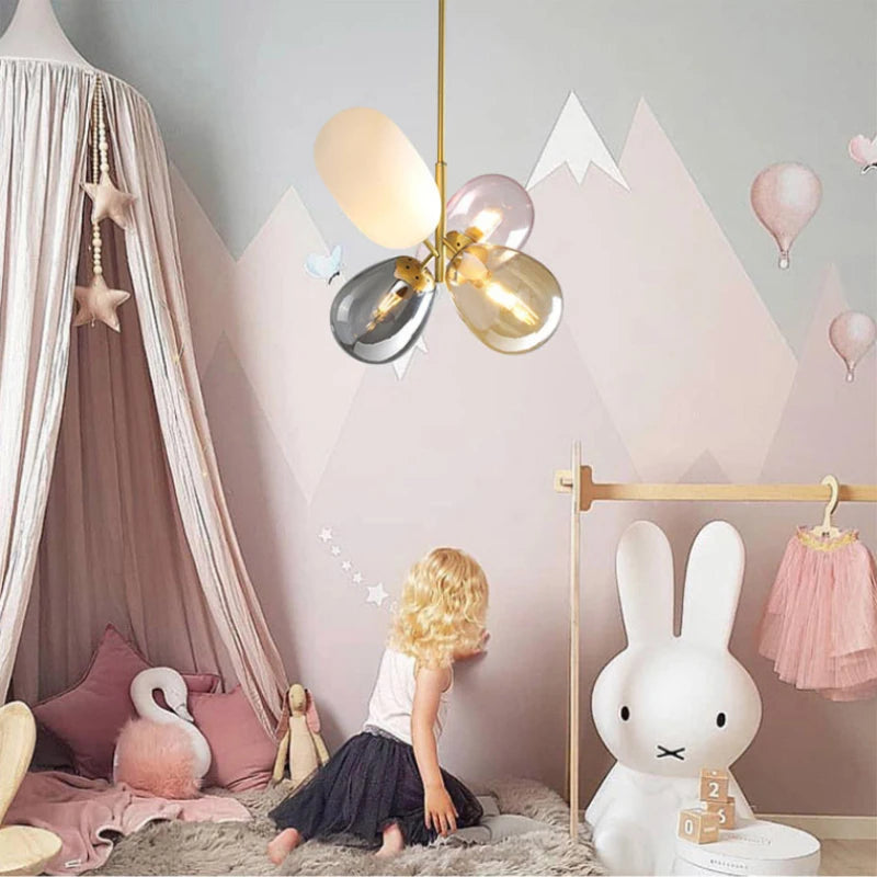 Modern glass chandelier for children's room decorative