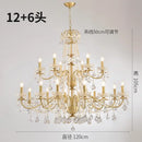 Modern gold chandelier with LED tube lighting and crystal