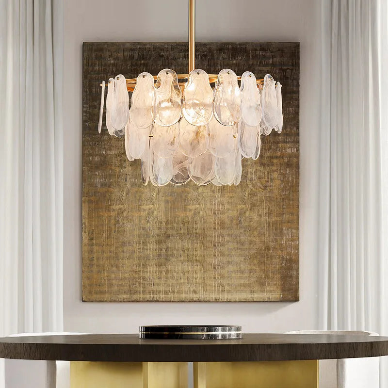 Modern gold frosted glass decorative pendant chandelier