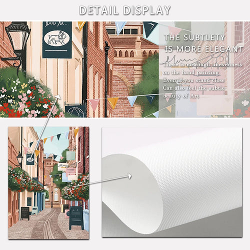 Watercolour coastal city wall art modern décor - vue 6 sur 7