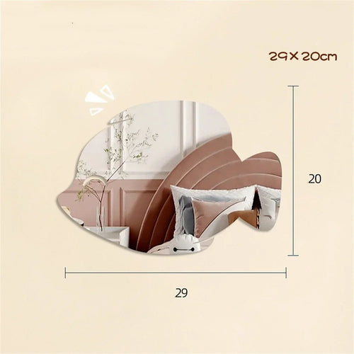 Decorative cloud-shaped unbreakable acrylic wall mirror for the home - vue 8 sur 15