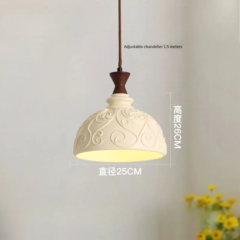 Decorative antique-style engraved resin retro chandelier