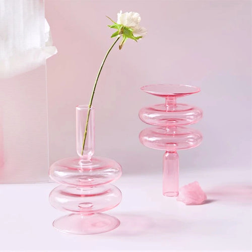 Conical glass candle holder for wedding tables and Nordic decoration - vue 2 sur 28