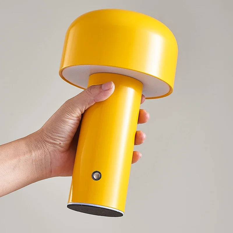 Rechargeable wireless mushroom table lamp with dimmer type-c