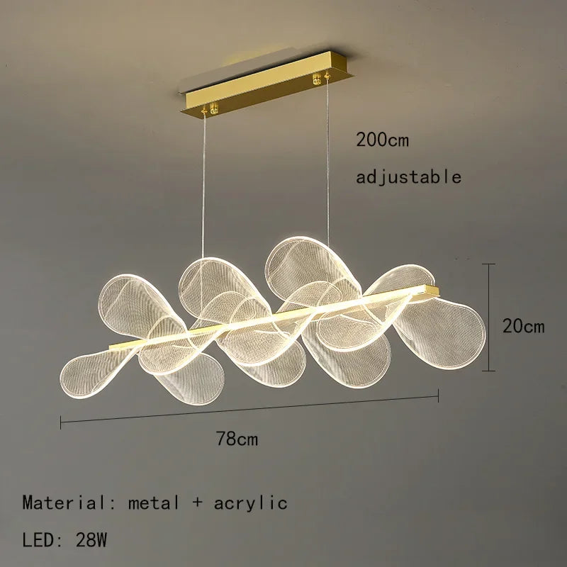 Modern acrylic flower LED chandelier luxury - vue 10 sur 10