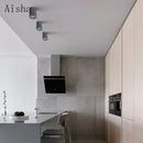Minimalist round cement LED ceiling light for interiors