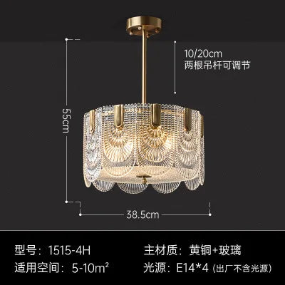 Retro crystal glass chandelier for elegant interior decor - vue 10 sur 10