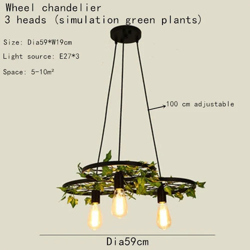 Cherry blossom wheel chandelier with multiple heads for commercial spaces - vue 10 sur 12