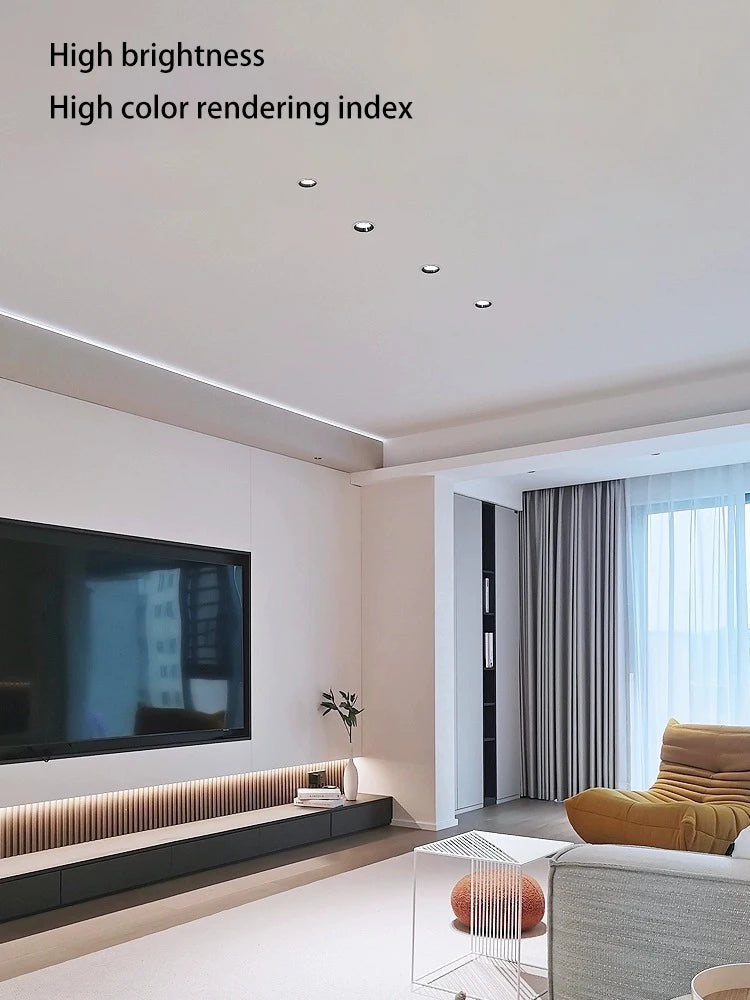Ultra-slim aluminium anti-glare LED downlight for home - vue 4 sur 15