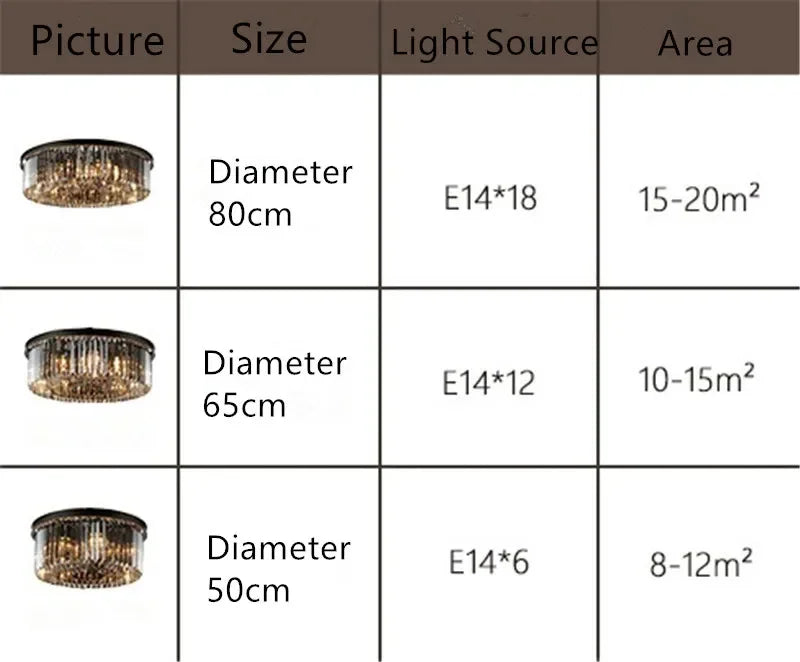 Modern round crystal ceiling light for bright interiors