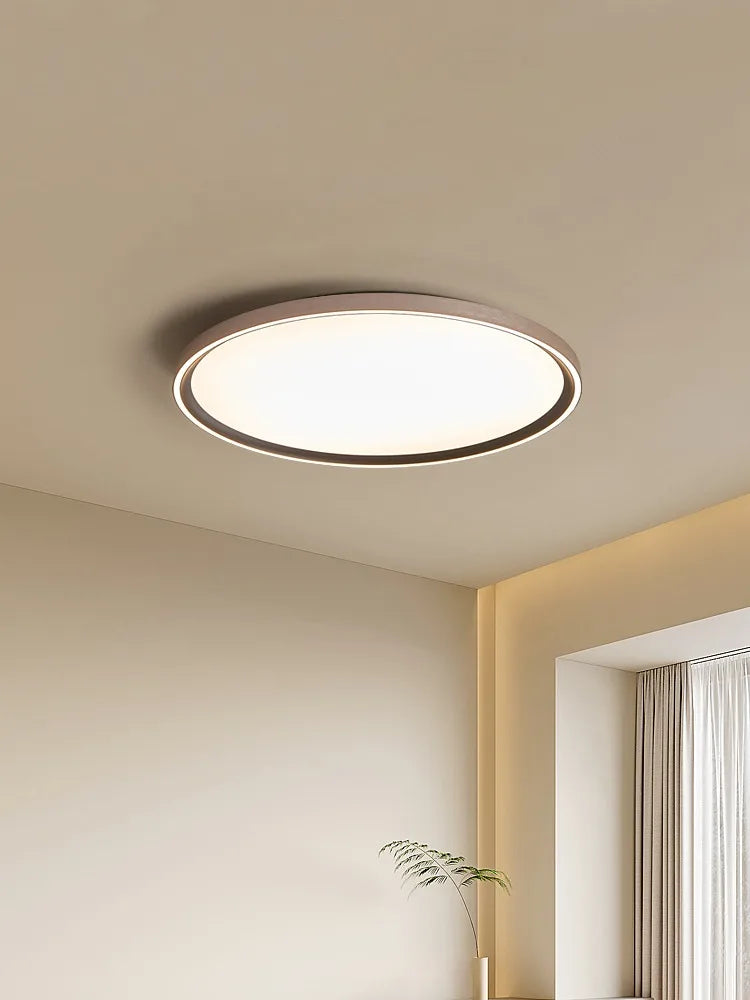 Modern ultra-slim circular LED ceiling light in aluminium and acrylic