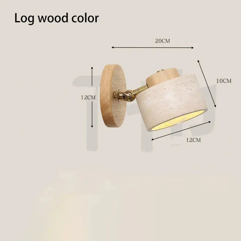 Rotatable decorative stone LED wall light